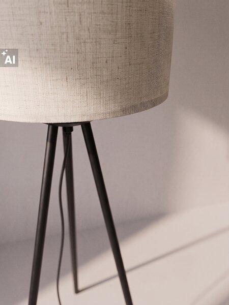Sinsay - Stojací lampa na trojnožce s válcovým stínidlem - béžová