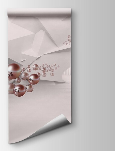 Fototapeta Bílá místnost s růžovými míčky, 3D fototapety, Populární fototapety, u77920v2 - Tapeko.co.cz