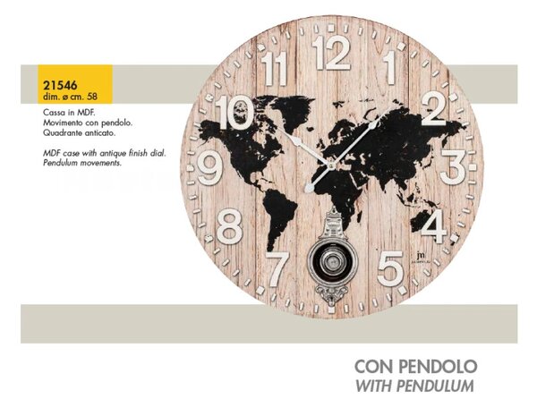 Lowell Italy Designové kyvadlové hodiny 21546 Lowell 58cm