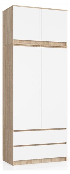 Skříň ARIVA S90, 90x180x51, sonoma/bílá + nástavec