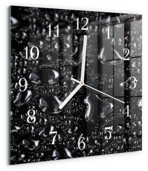 Skleněné hodiny Kapky zskb-30x30-00089943