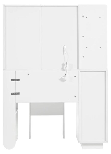 Kosmetický stolek – stolek na líčení – bílý design imitující dřevo – osvětlení pomocí LED diod (3 barvy)