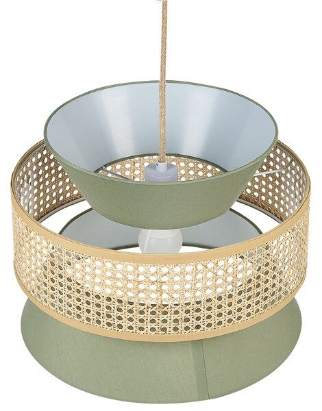 Závěsná lampa LUYANO Ratan Světle zelená