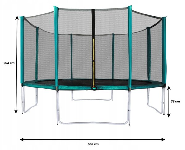 Trampolína se sítí Aga 366 cm FT 12 (365-374 cm)