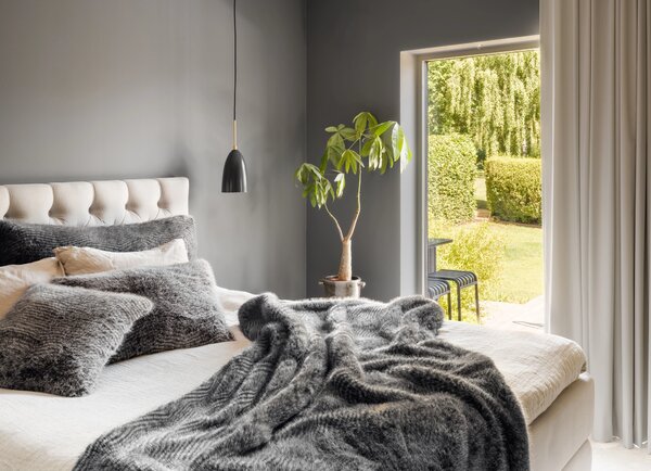Skinnwille Home Collection Polštář Stily Grey, umělá kožešina, 60x40 cm