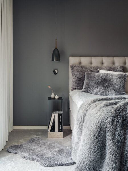 Skinnwille Home Collection Polštář Stily Grey, umělá kožešina, 60x40 cm