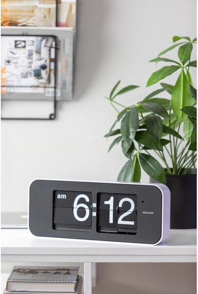 Designové nástěnné/stolní překlápěcí hodiny 5999WH Karlsson 40cm