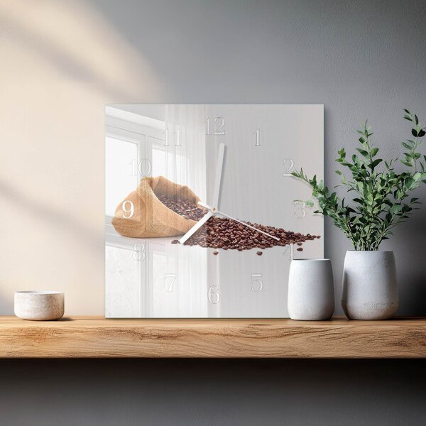 Skleněné hodiny Kávová zrna zskb-30x30-00089912