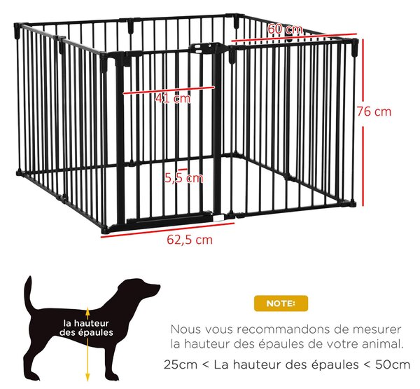 Bezpečnostní zábradlí – Ochranné zábradlí – Zábradlí pro schody – Oplocení pro zvířata – Hřištěcí zábradlí – 8 skládacích panelů – Ocelová konstrukce