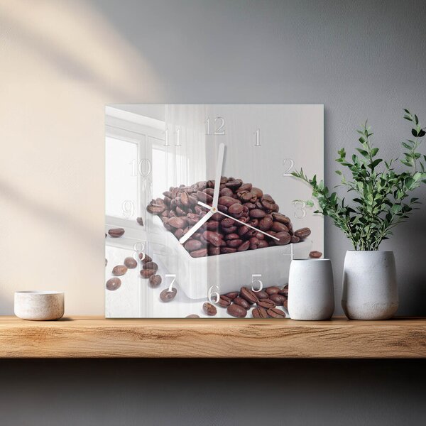 Skleněné hodiny Kávová zrna zskb-30x30-00084211