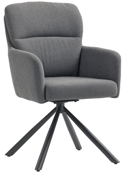 Jídelní židle - Kuchyňská židle - Židle s područkami - Čalouněná židle - Designová židle - Šedá