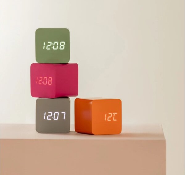 Designové LED hodiny s budíkem 5982OR Karlsson 7cm