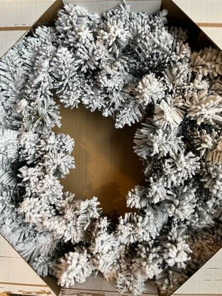 Adventní věnec se sněhem, průměr 50 cm - Bílá - 31 - 50 cm