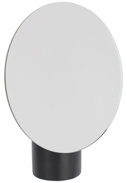 Kulaté kosmetické zrcadlo Kave Home Veida s černým podstavcem 16,1 x 14 cm