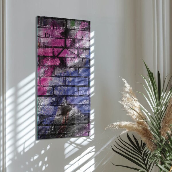 Skleněné hodiny vertikální Cihlový zsppc-30x60-00177747