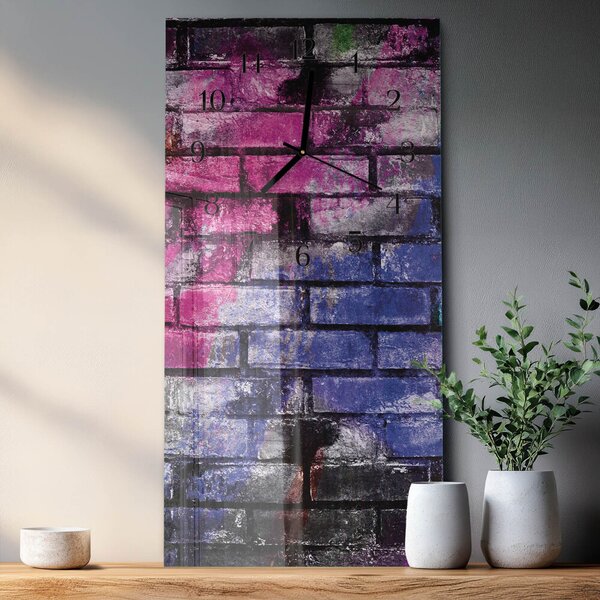 Skleněné hodiny vertikální Cihlový zsppc-30x60-00177747