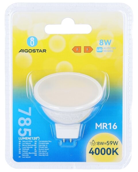 LED Žárovka MR16 GU5,3/8W/12V 4000K - Aigostar