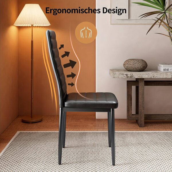 Jídelní židle - Židle - Židle s opěradlem ve tvaru sedáku - Kuchyňské židle - Designové židle - Sada 6 kusů