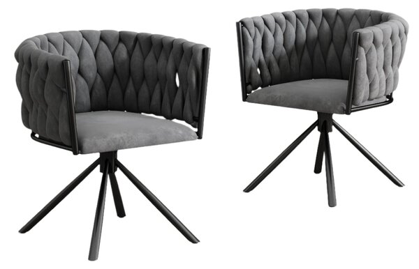 Jídelní židle - Sada 2 kusů - Otočná židle - Židle - Pohodlná židle - Ergonomický design - Otočná o 360°