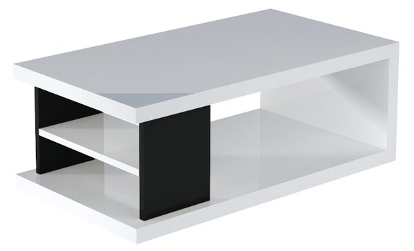 Konferenční stolek KELLY, 110x41x60, bílá/černá lesk