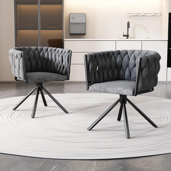 Jídelní židle - Sada 2 kusů - Otočná židle - Židle - Pohodlná židle - Ergonomický design - Otočná o 360°