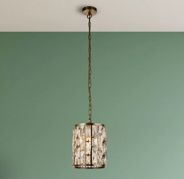 Searchlight 6581-1AB Závěsné glamour svítidlo BIJOU patina, průměr 22cm
