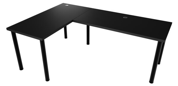 Počítačový rohový stůl LOOK N, 160/110x73-76x50, černá, levý