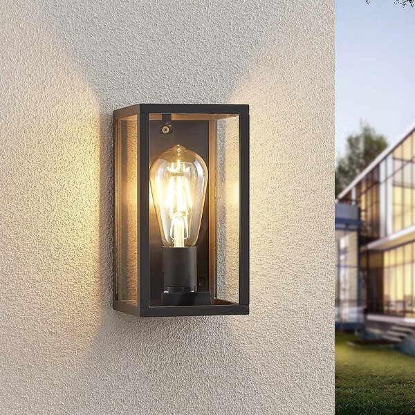 Venkovní svítidla Lindby, Filimon, stmívatelné, Černá, Balkon, Hliník, Moderní