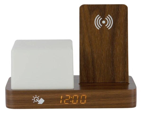 Digitální stolní hodiny 6079DW Karlsson s lampou a nabíječkou smartphonů 20cm