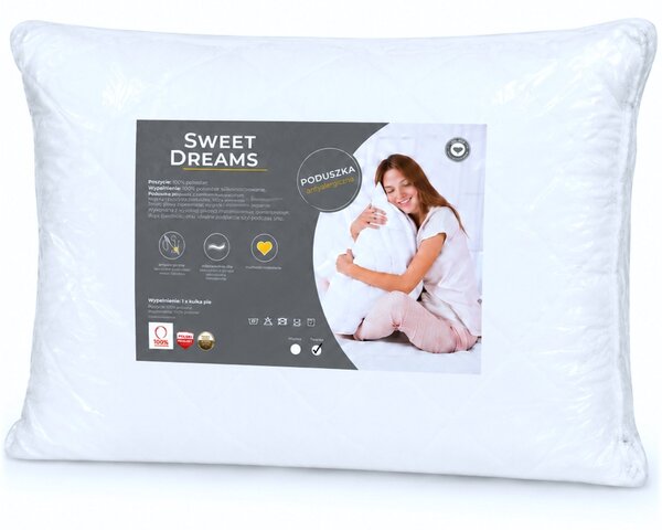 Prošívaný polštář Sweet Dreams 70x90 cm s výplní z dutého vlákna