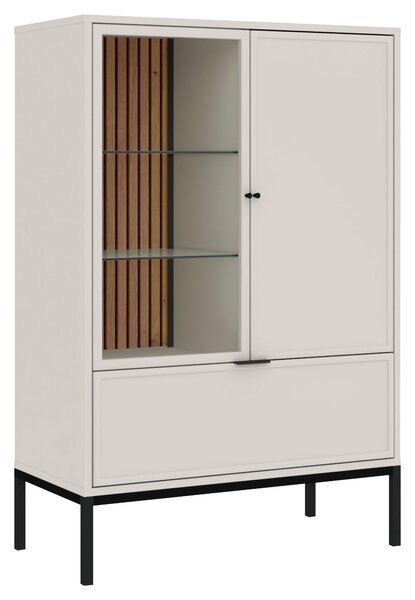VITRÍNA, černá, kašmírová, 76/115,5/40 cm MID.YOU - Kredence a vitríny, Online Only