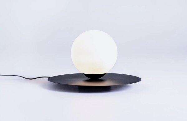 Nordic Design Černobílá skleněná stolní lampa Lyon M