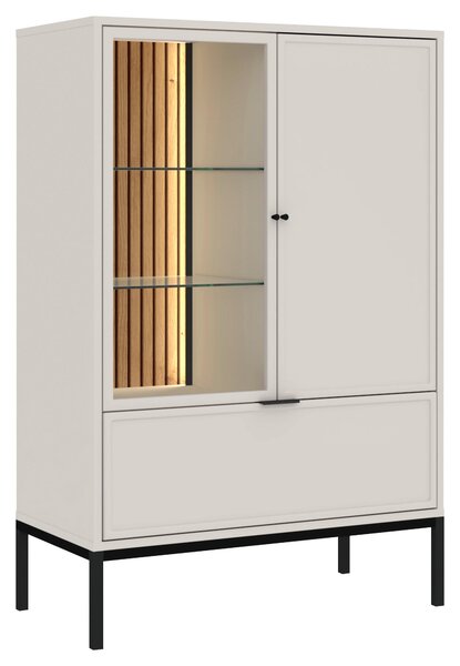 VITRÍNA, černá, kašmírová, 76/115,5/40 cm MID.YOU - Kredence a vitríny, Online Only