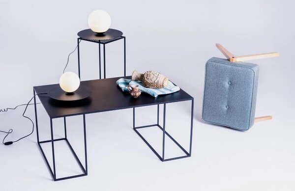 Nordic Design Černobílá skleněná stolní lampa Lyon M