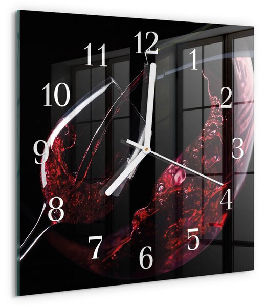 Skleněné hodiny Víno zskb-30x30-00085200