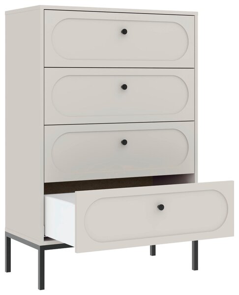 KOMODA, černá, kašmírová, 75,9/115,5/40 cm MID.YOU - Šuplíkové komody, Online Only