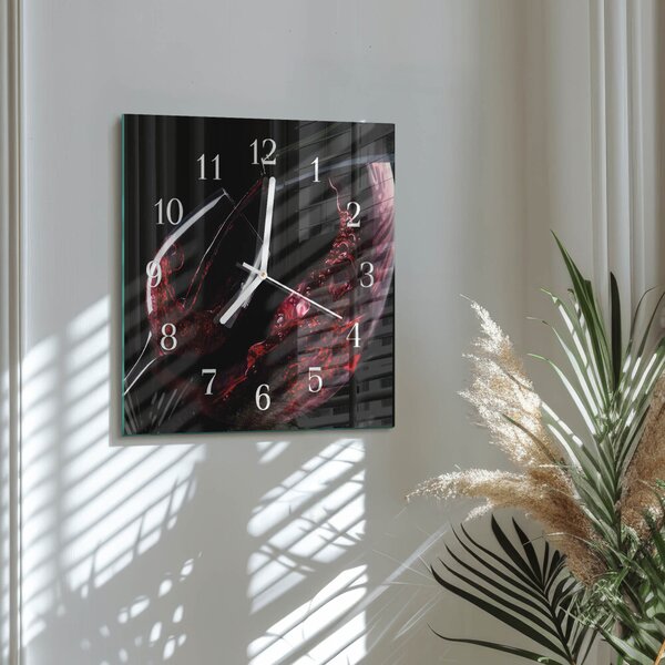 Skleněné hodiny Víno zskb-30x30-00085200
