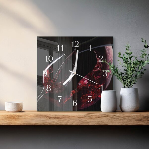 Skleněné hodiny Víno zskb-30x30-00085200