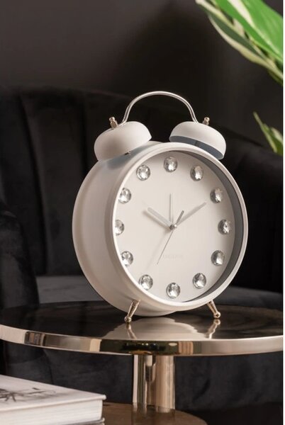 Designové stolní hodiny - budík 6019WH Karlsson 30cm