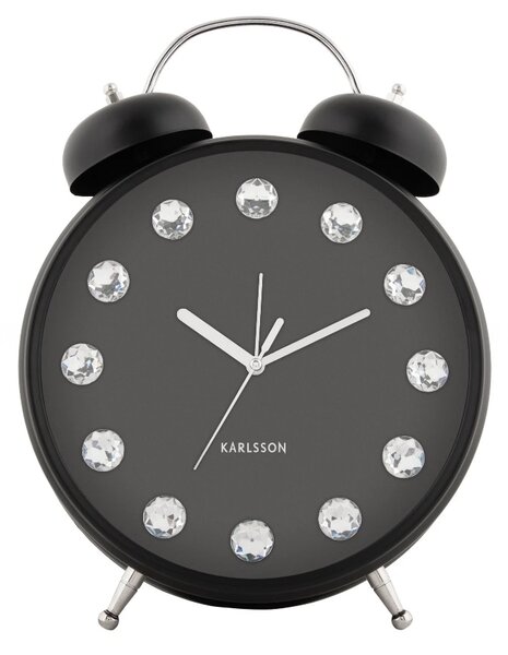Designové stolní hodiny - budík 6019BK Karlsson 30cm