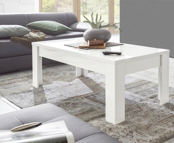 KONFERENČNÍ STOLEK, vysoce lesklá bílá, kompozitní dřevo, 122/65/45 cm MID.YOU - Online Only konferenční stolky, Online Only