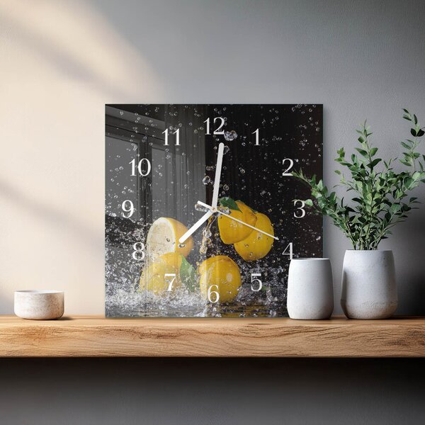 Skleněné hodiny Citrony zskb-30x30-00060254