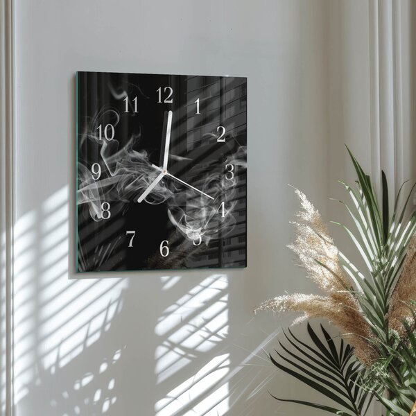 Skleněné hodiny Kouř zskb-30x30-00083941
