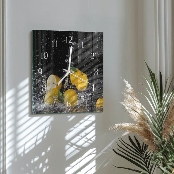 Skleněné hodiny Citrony zskb-30x30-00060254