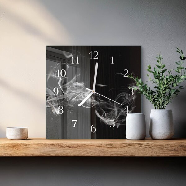 Skleněné hodiny Kouř zskb-30x30-00083941