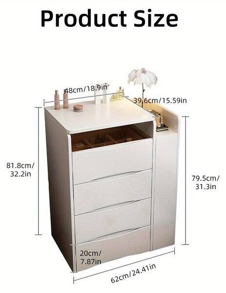 Kosmetický stolek – Toaletní stolek – Stolek na líčení – Multifunkční nábytek – Design 3 v 1 s výklopným zrcadlem