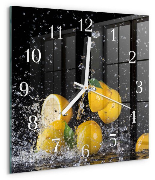 Skleněné hodiny Citrony zskb-30x30-00060254