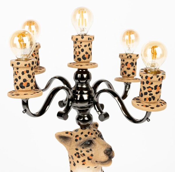Hnědá stolní lampa Bold Monkey Proudly Crowned Panther 62 cm
