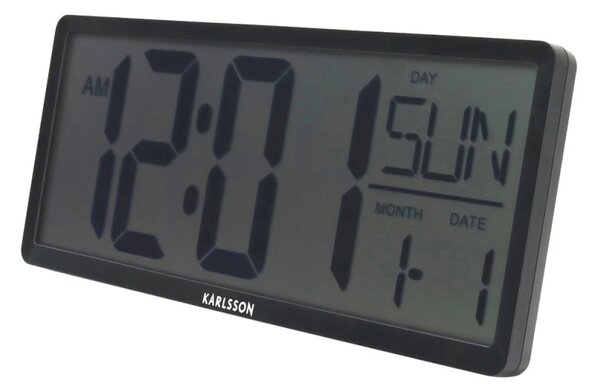 Digitální LCD hodiny 6020BK Karlsson 35cm