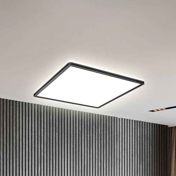 B.K. Licht LED panel Slim s dálkovým ovládáním RGBW, 42 x cm, černý, podsvícení, stmívatelný, Černá, Pracovna / kancelář, Plast